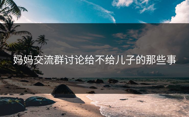 妈妈交流群讨论给不给儿子的那些事
