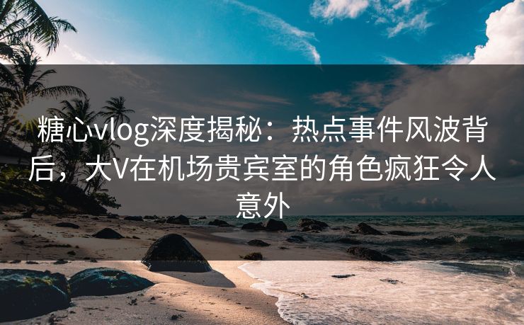 糖心vlog深度揭秘：热点事件风波背后，大V在机场贵宾室的角色疯狂令人意外